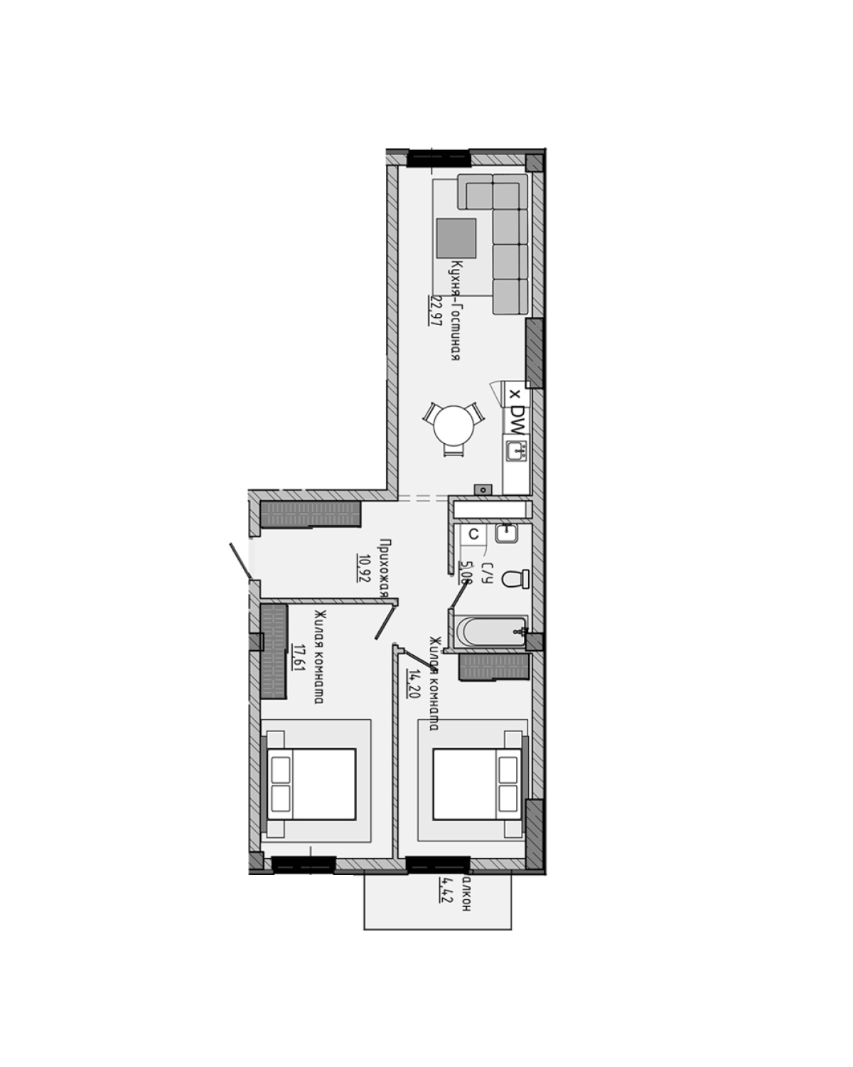 План 75,20 м²